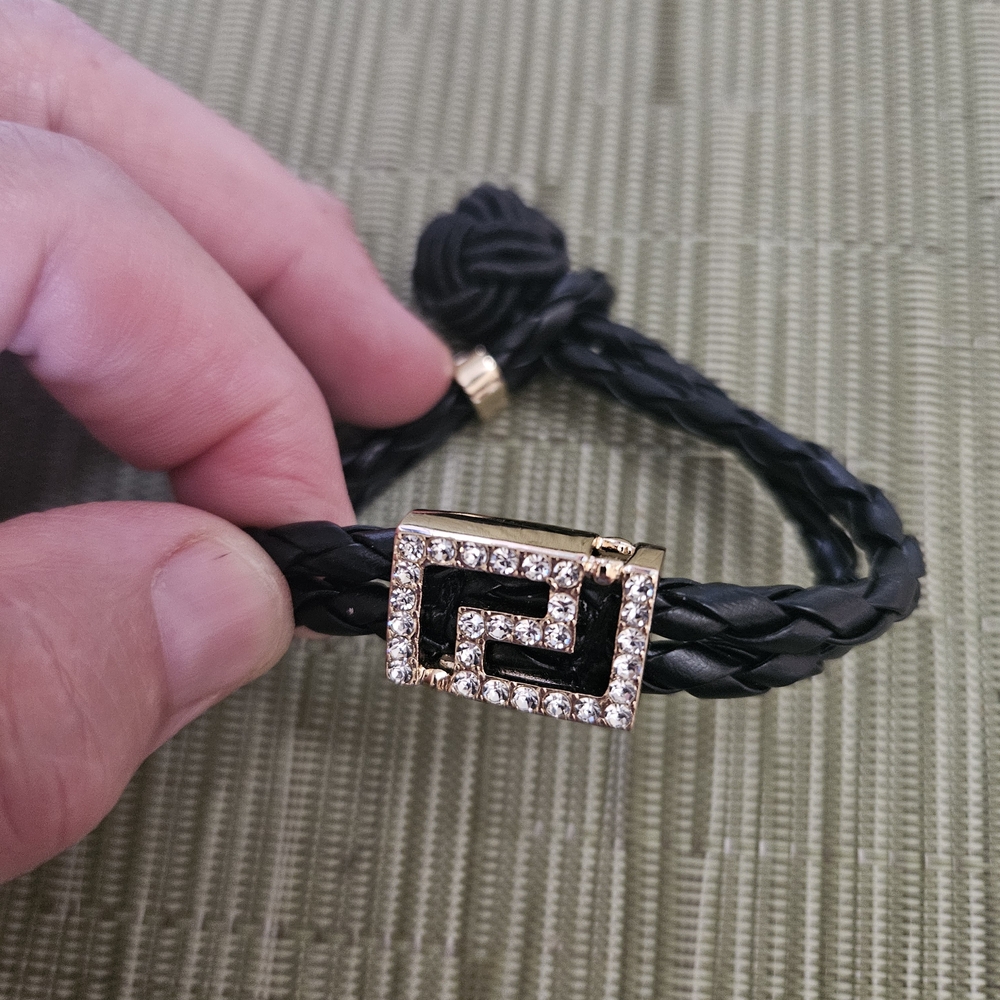 Park Lane Elegant Black and Gold Braided Bracelet